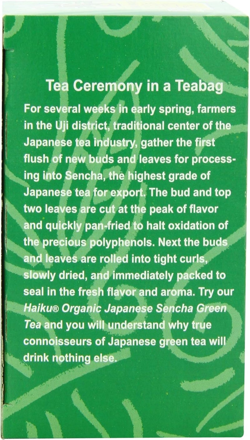 Haiku Organic Japanese Sencha Green Tea, 16 Teabags (Pack of 6) - Image 4